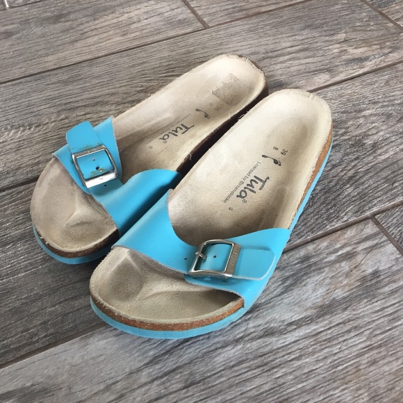 Birkenstock Shoes - Birkenstock Tula Aqua Turquoise Slip On Sandals 39